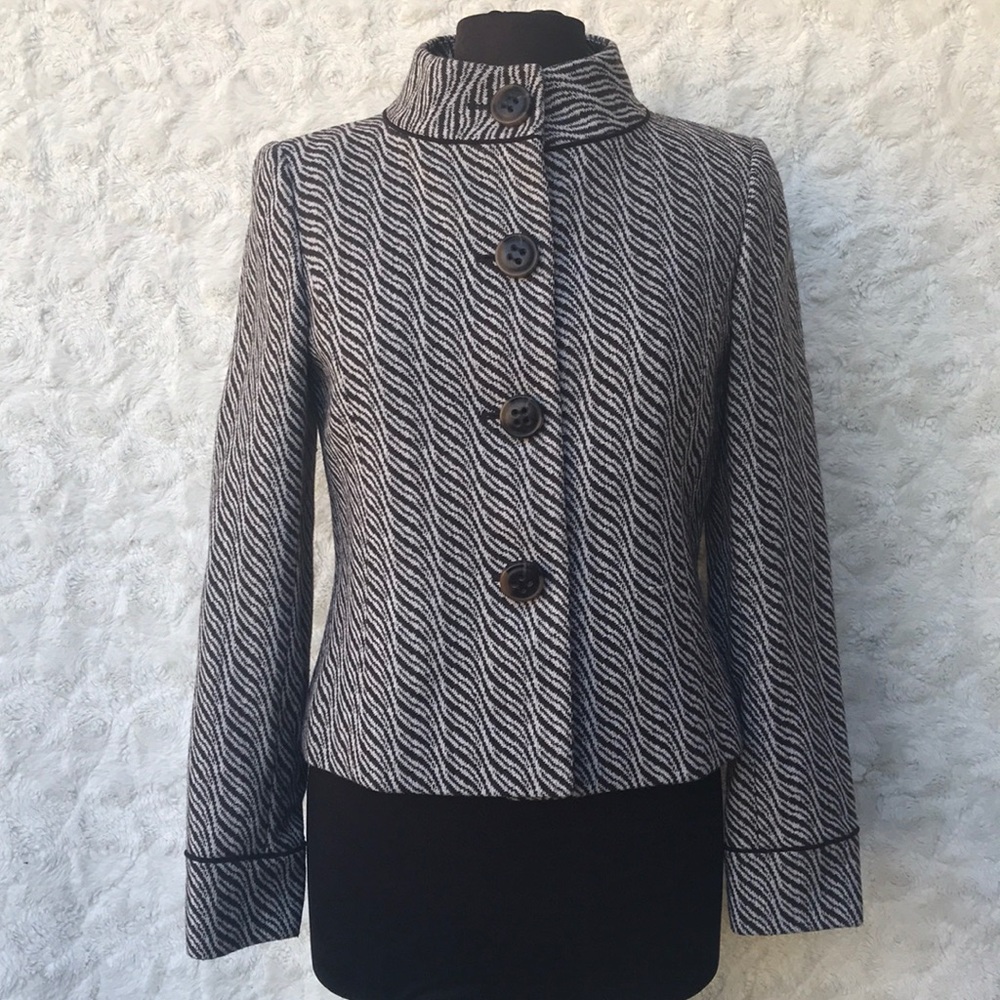 Alex Marie Tiger Striped Brown/Cream Jacket Sz4